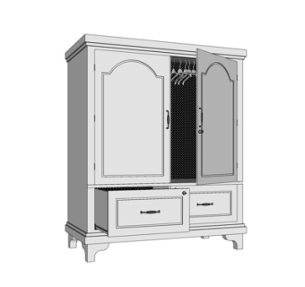 简欧衣柜su模型