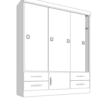 现代衣柜su模型