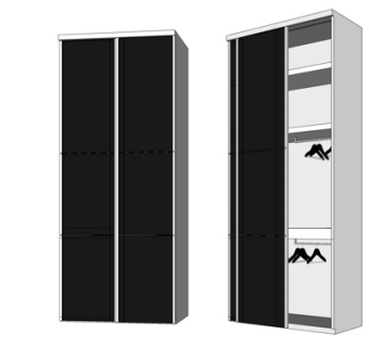 现代衣柜su模型