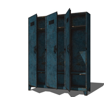 工业风衣柜su模型