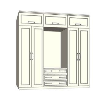 美式衣柜su模型