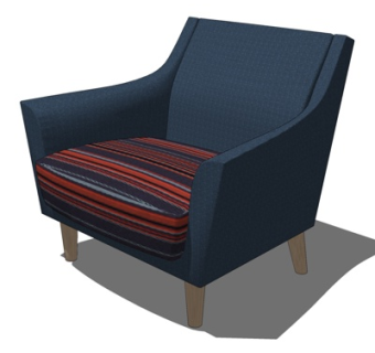 现代布艺休闲椅su模型