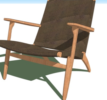 现代实木休闲椅su模型