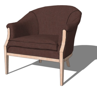 现代布艺休闲椅su模型