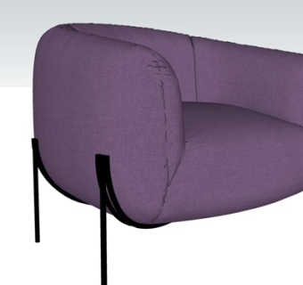 现代布艺休闲椅su模型