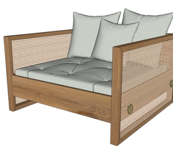 现代布艺休闲椅su模型