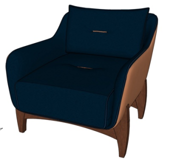 现代布艺休闲椅su模型