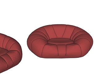 现代布艺休闲沙发su模型