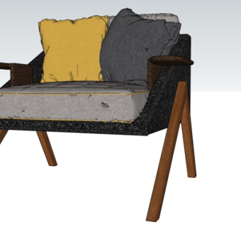 现代布艺休闲椅su模型