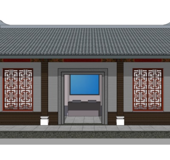 中式古建民房su模型