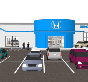 现代汽车专卖店su模型
