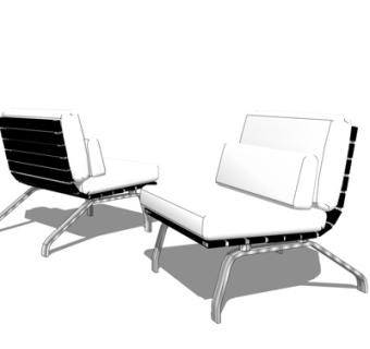 现代布艺休闲椅su模型