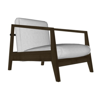 现代布艺休闲椅su模型