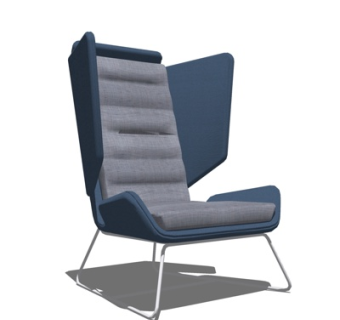 现代布艺高背休闲椅su模型