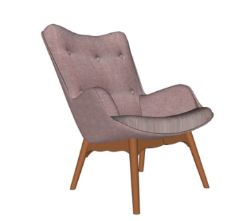 现代布艺休闲椅su模型