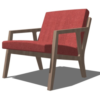 现代布艺休闲椅su模型