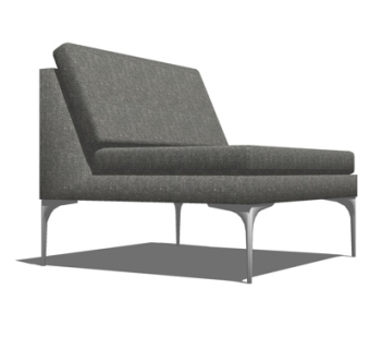 现代布艺休闲椅su模型