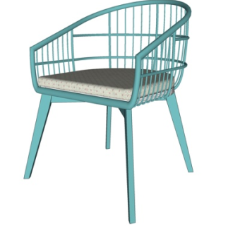 现代布艺休闲椅su模型