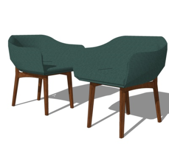 现代布艺休闲椅su模型