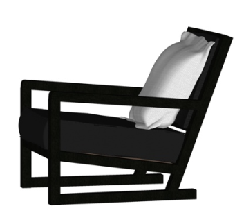 现代布艺休闲椅su模型