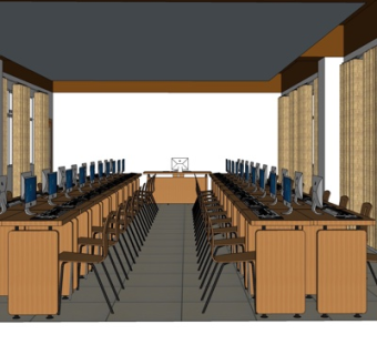 现代学校教室su模型