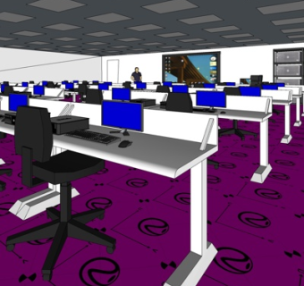 现代学校教室su模型