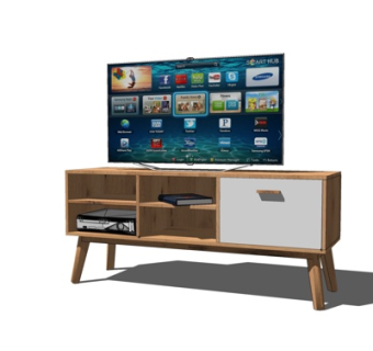 北欧电视柜su模型