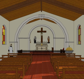 欧式教堂祷告室su模型