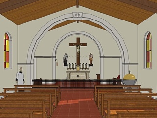 欧式教堂祷告室su模型