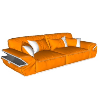 现代布艺双人沙发su模型