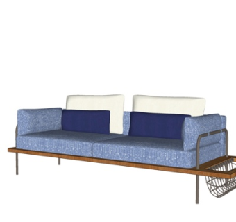 现代布艺双人沙发su模型