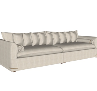 现代布艺双人沙发su模型