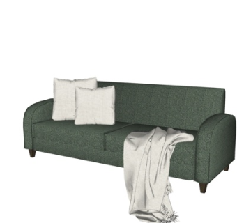 现代布艺双人沙发su模型