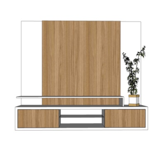 现代电视柜su模型