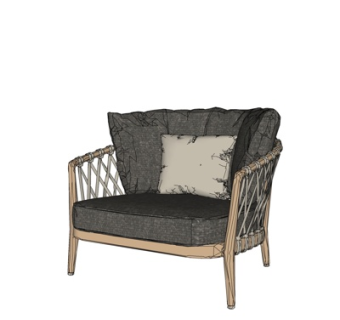 现代布艺休闲椅su模型