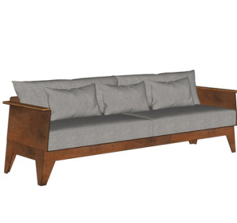 现代布艺双人沙发su模型