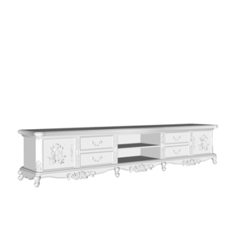 欧式电视柜su模型