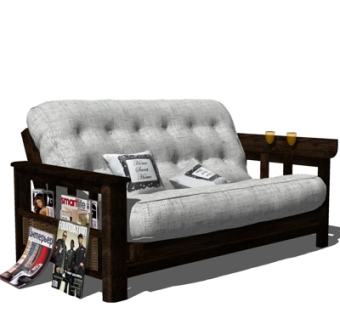 工业风布艺双人沙发su模型