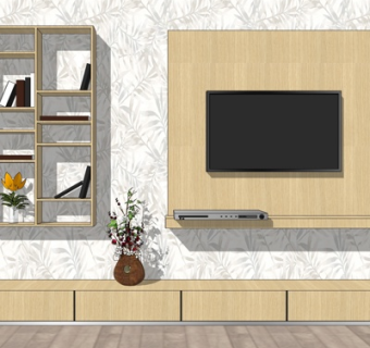 现代电视柜su模型