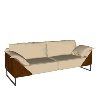 现代布艺双人沙发su模型