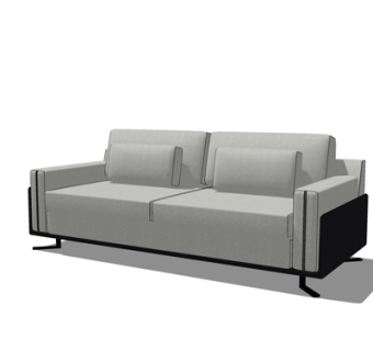 现代布艺双人沙发su模型