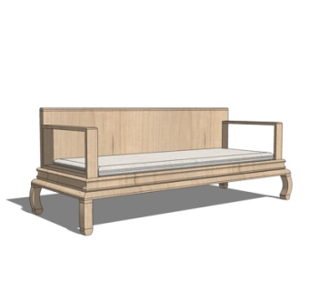 新中式双人沙发su模型