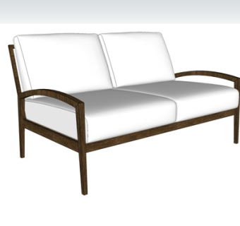 现代布艺双人沙发su模型