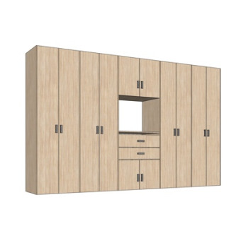 北欧实木衣柜su模型