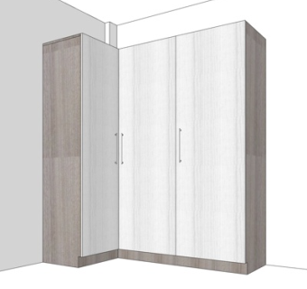 现代实木衣柜su模型