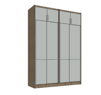 现代实木衣柜su模型