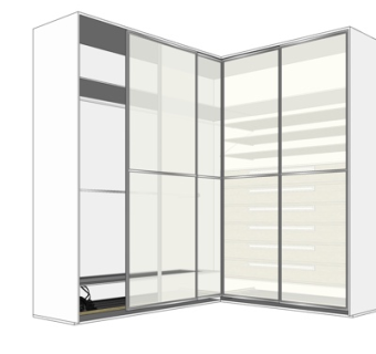 现代实木衣柜su模型