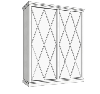 现代实木衣柜su模型