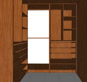 现代实木衣柜su模型