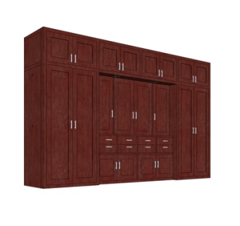 美式实木衣柜su模型